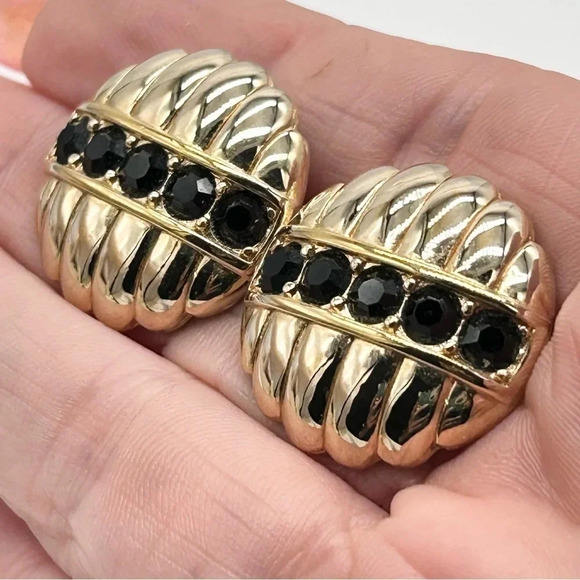 Swarovski SAL Vintage Black Crystal Earrings - Picture 2 of 3